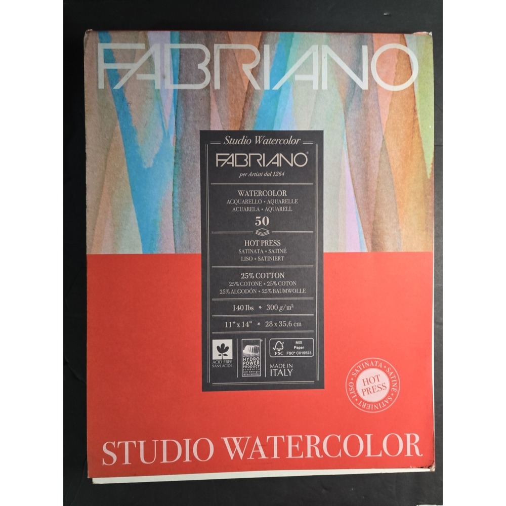 2 - Fabriano Watercolor Pad 50/ct Hot Press 11x14 140lb READ DESCRIPTION